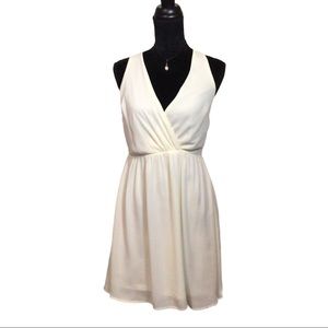 NWT She + Sky Ivory Chiffon Surplice Dress Sz:M
